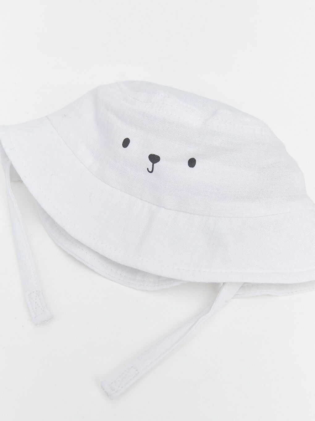 Beyaz Hayvan Figürlü Kız Bebek Bucket Şapka-3