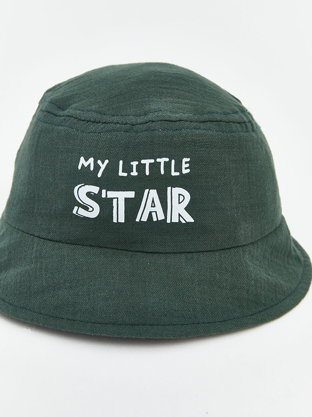 Yeşil Yazı Nakışlı Erkek Bebek Bucket Şapka-2
