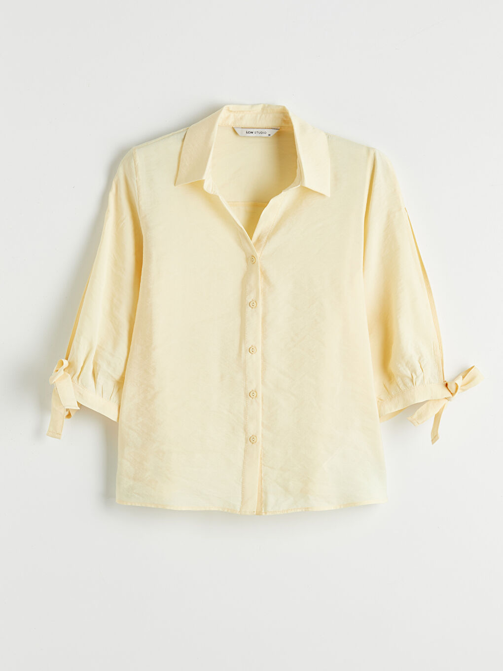 Sarı Modal Karışımlı Kadın Gömlek