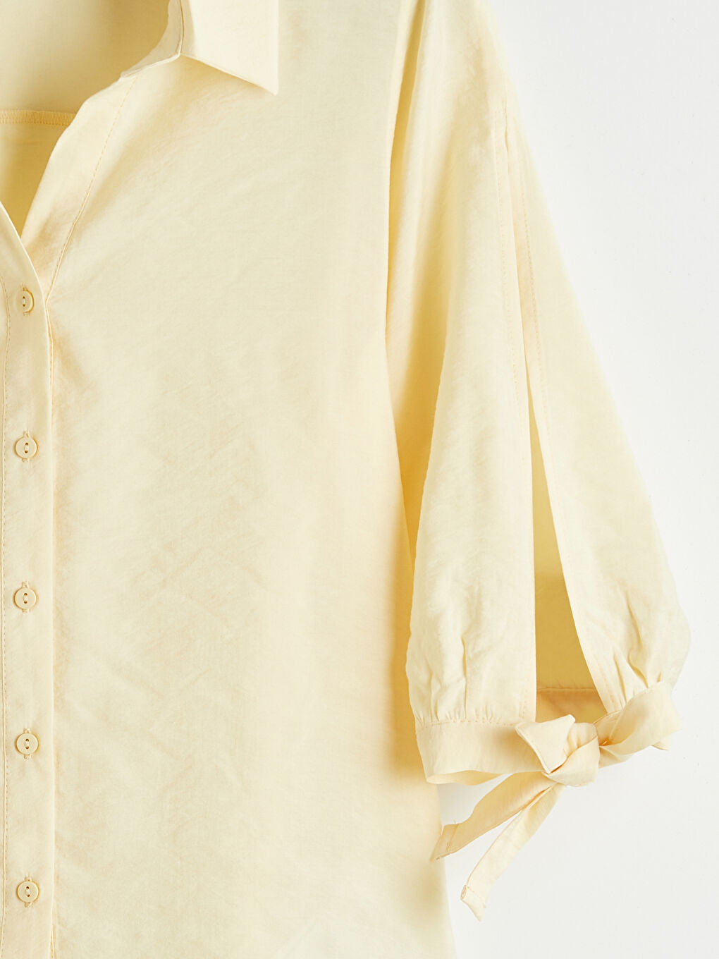 Sarı Modal Karışımlı Kadın Gömlek-2