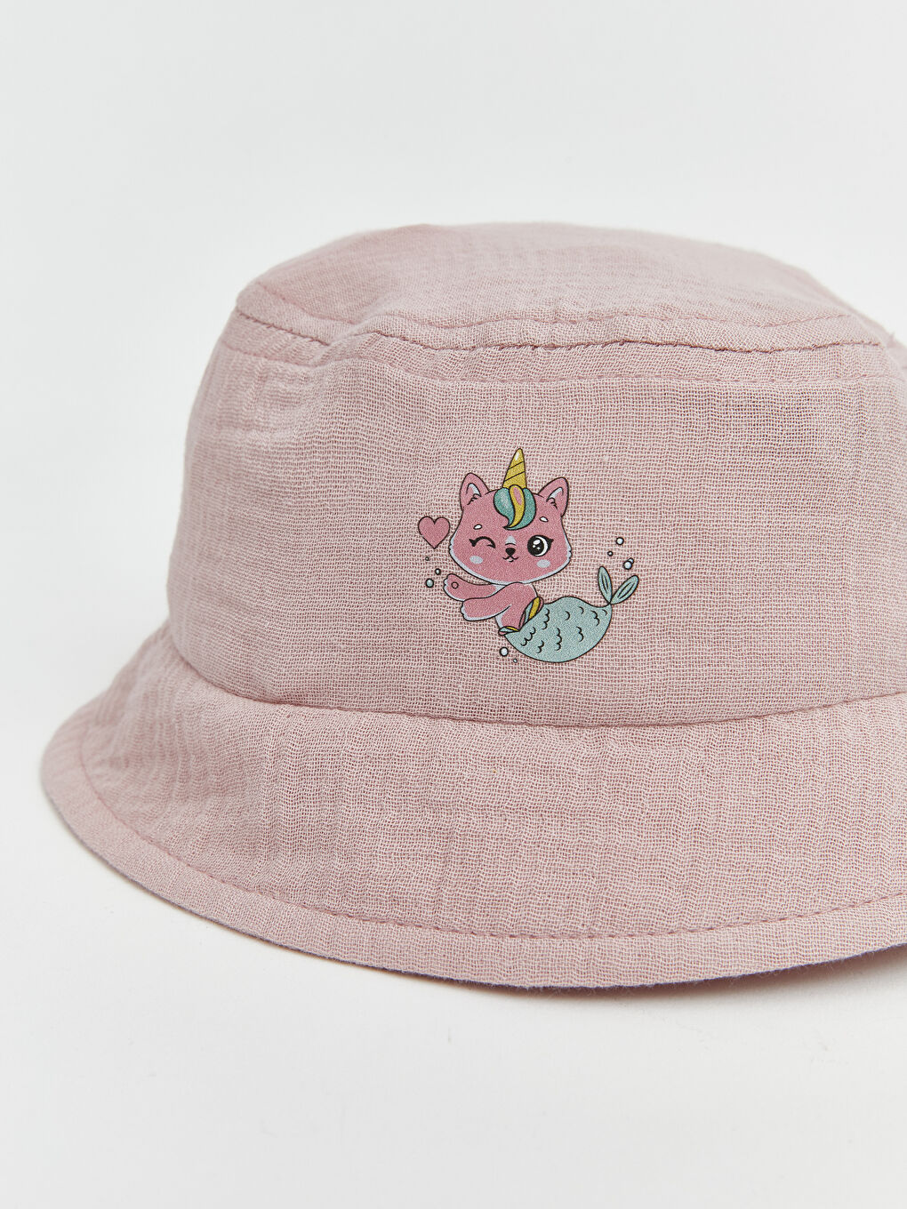 Antrasit Baskılı Kız Bebek Bucket Şapka-3