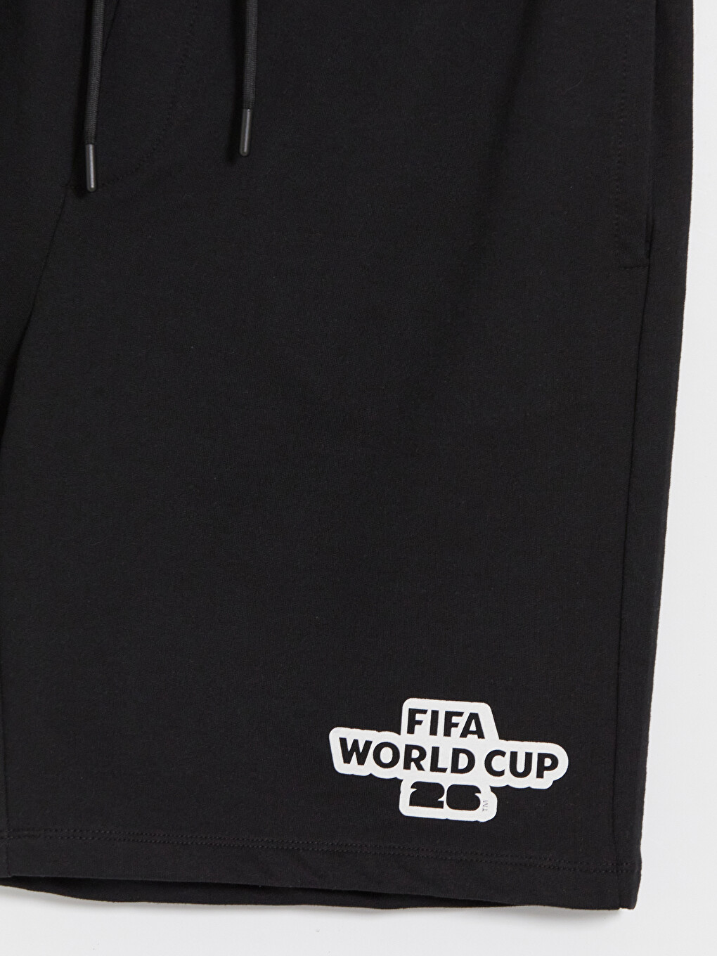 Siyah FIFA 2026 Dünya Kupası Baskılı Erkek Şort-5
