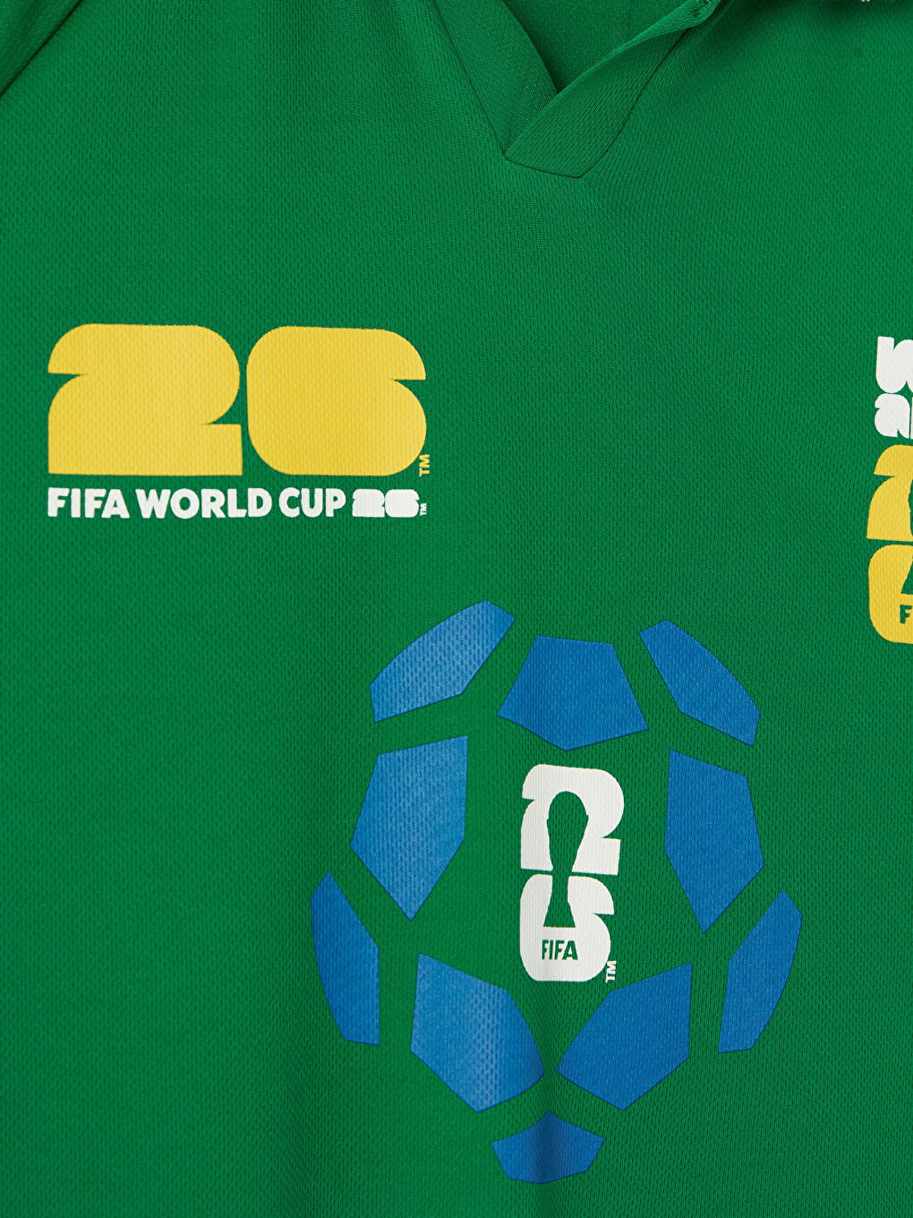 Yeşil Polo Yaka FIFA 2026 Baskılı Erkek Tişört-2