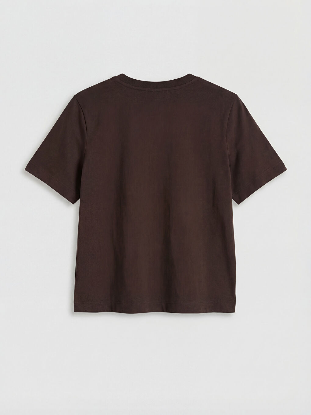 Kahverengi Bisiklet Yaka Paris Baskılı Kadın Tişört-1