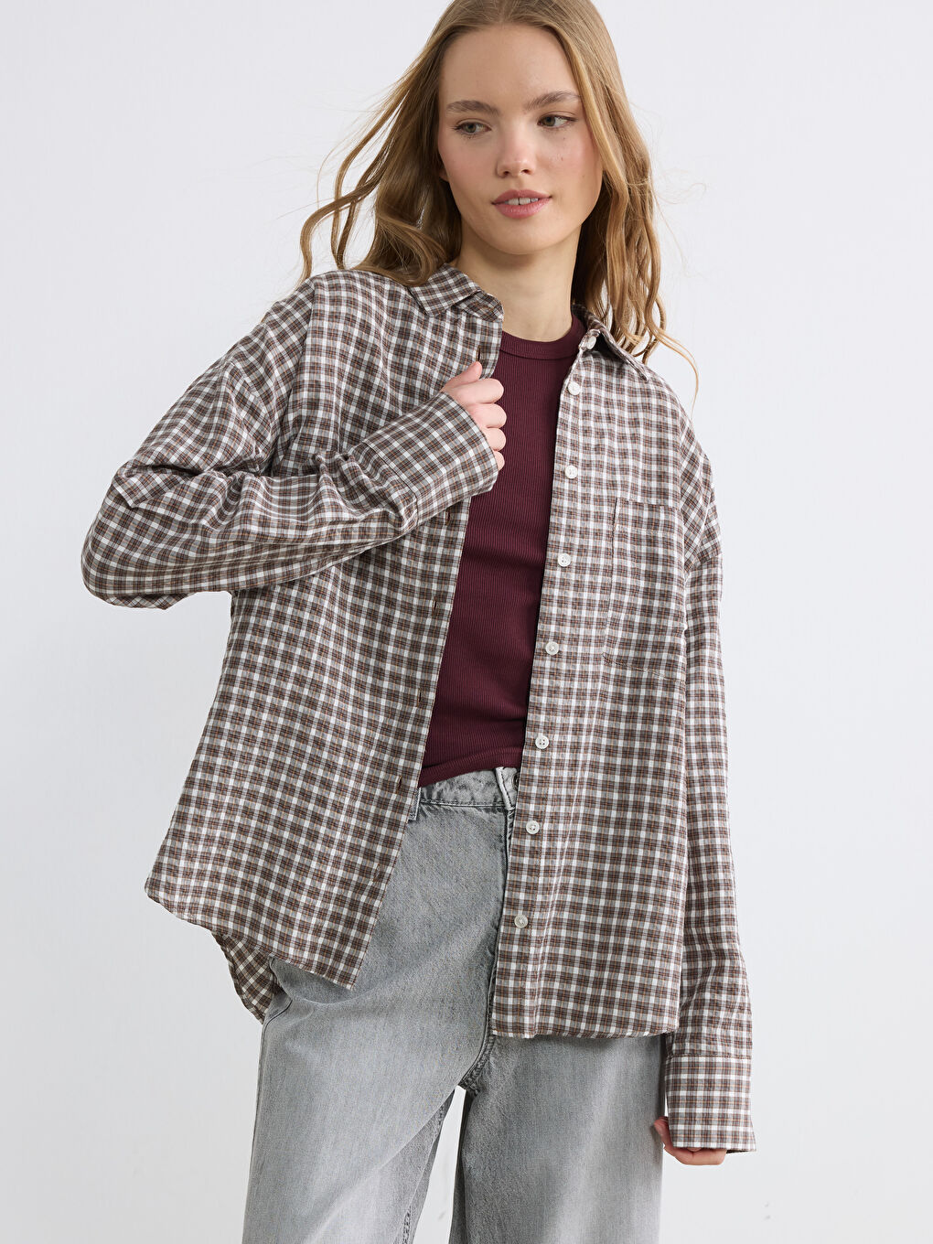 The Plaid Oversized Oxford Shirt.