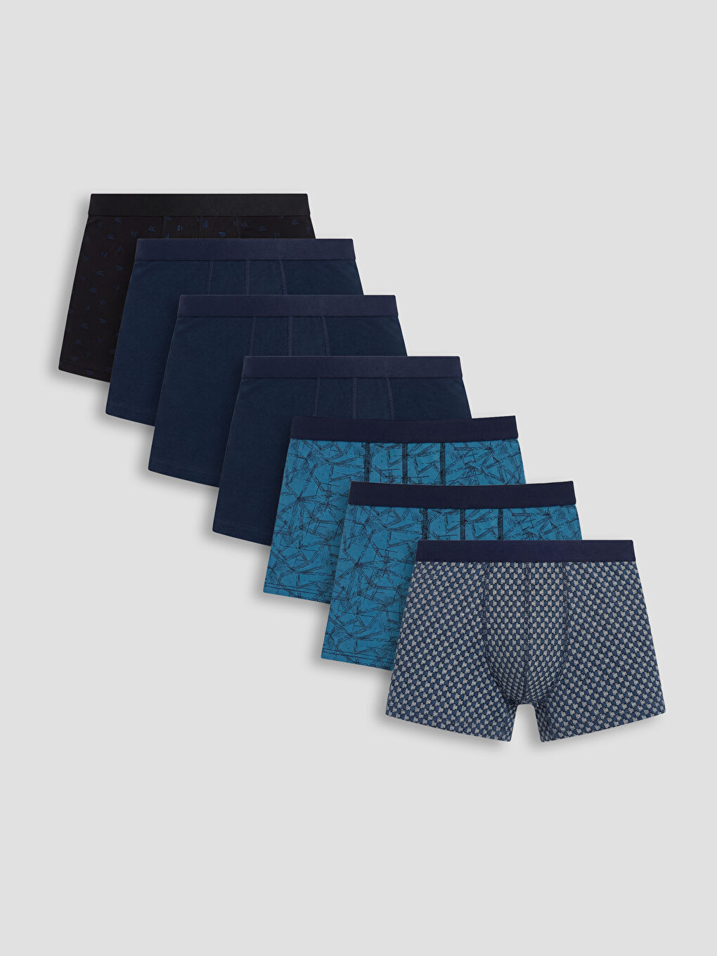 Siyah Standart Kalıp Pamuklu Erkek Boxer 7'li-6