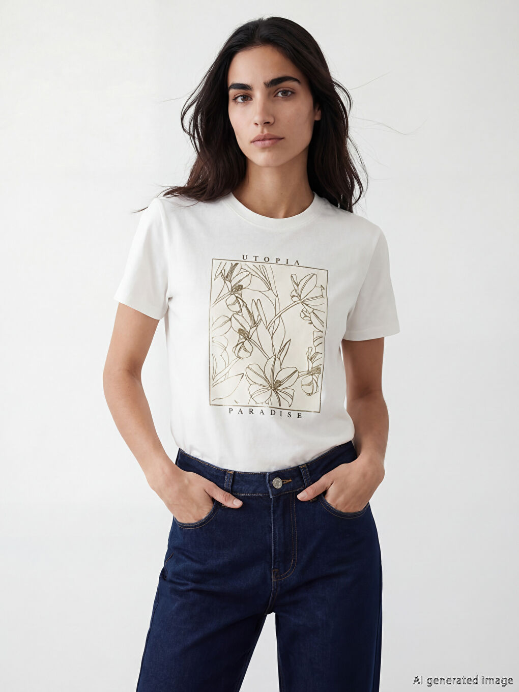 Crew Neck Printed Women's T-Shirt