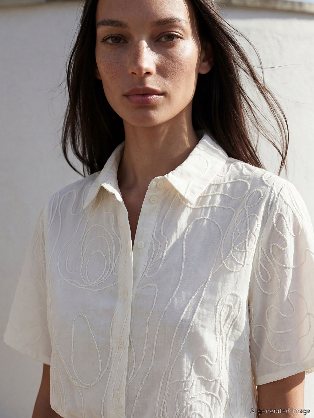 Cămașă Femei Brodată din Broderie