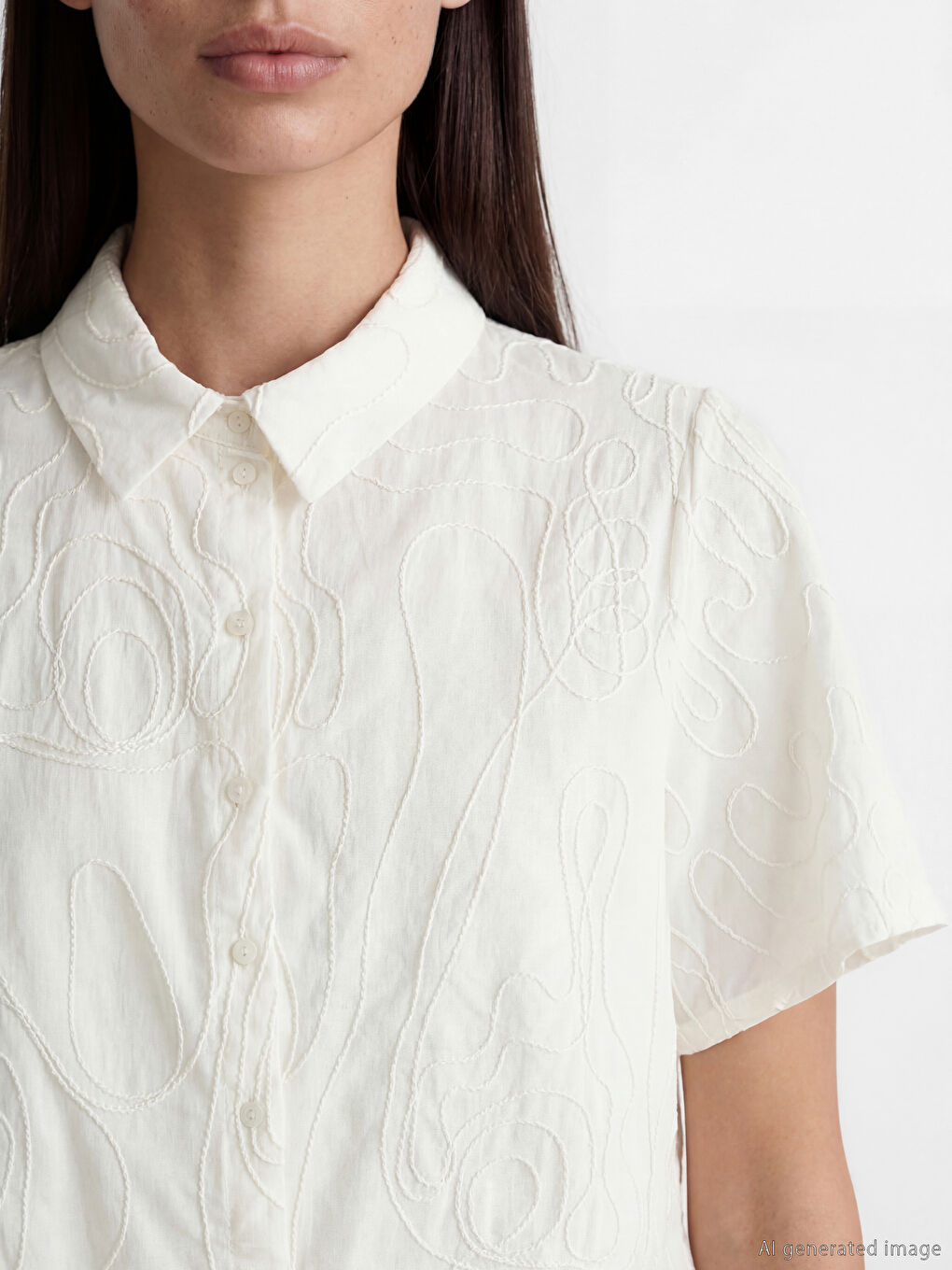 Embroidered Broderie Women's Shirt-2
