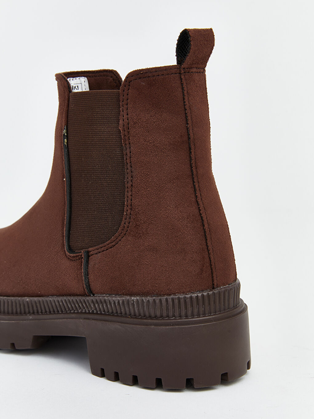 Kahverengi Süet Görünümlü Yanları Lastikli Kadın Bot-4