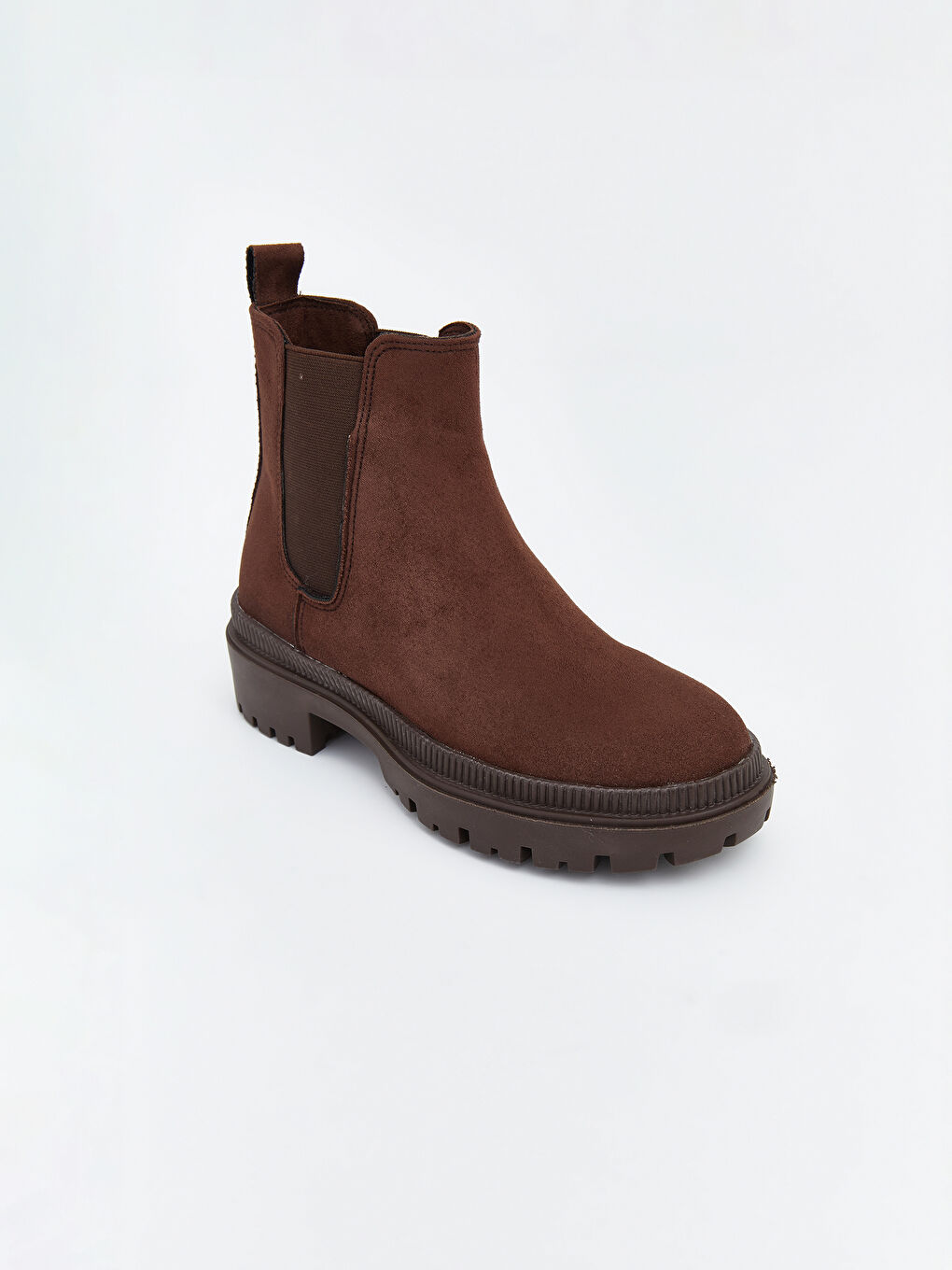 Kahverengi Süet Görünümlü Yanları Lastikli Kadın Bot-5