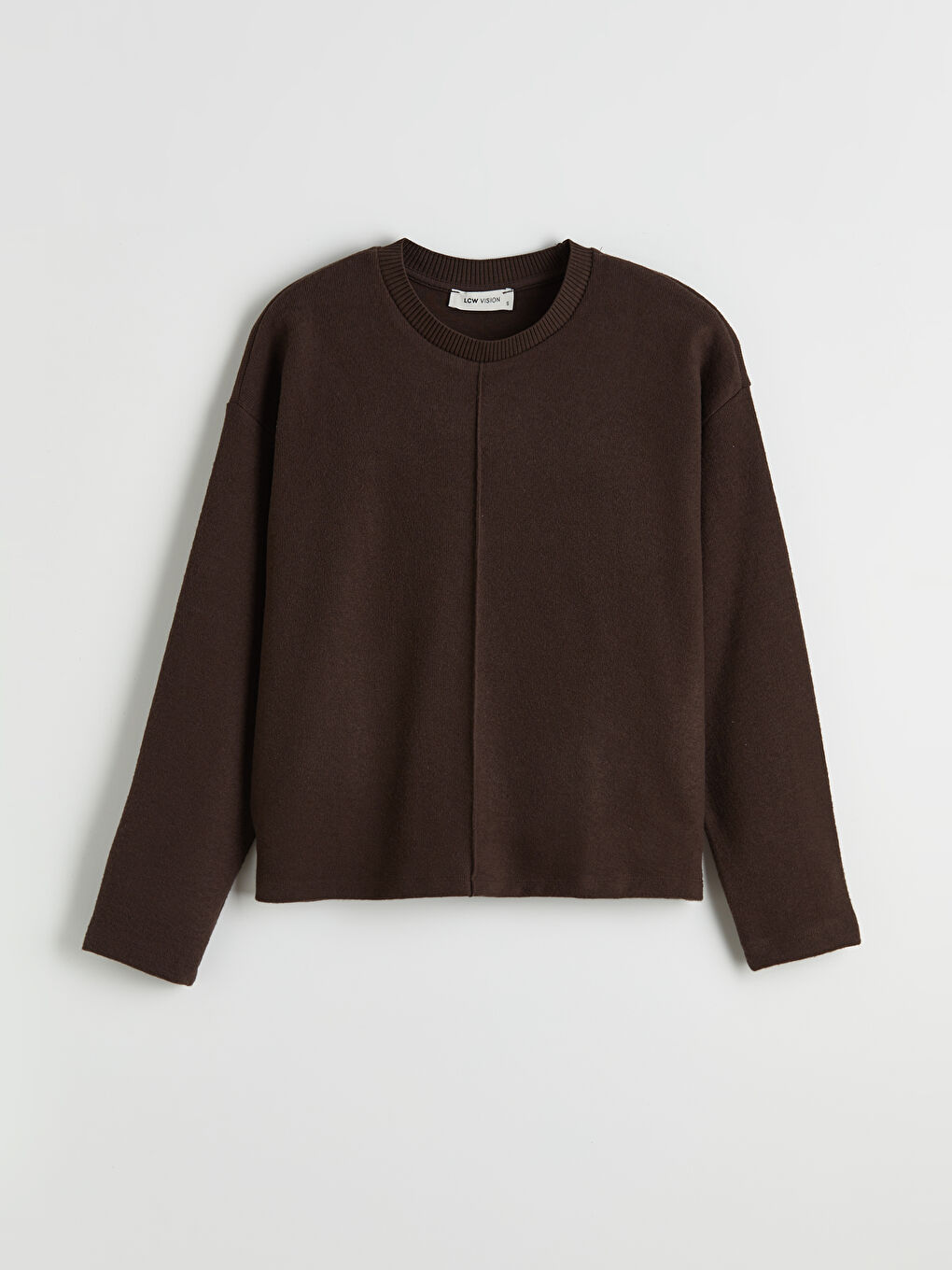 Kahverengi Bisiklet Yaka Triko Kadın Kazak-4