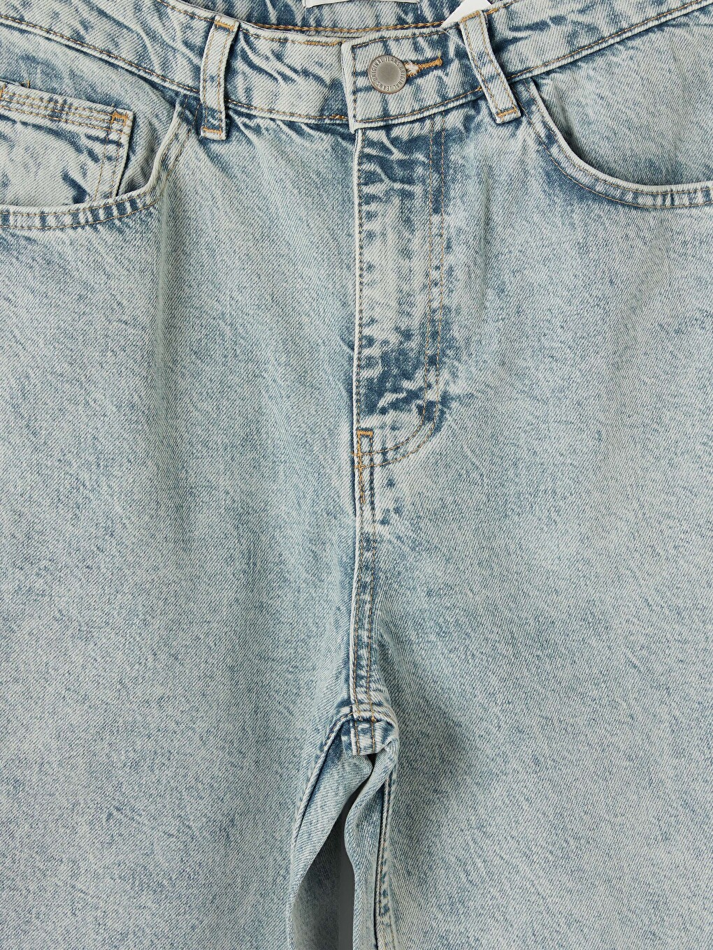 İndigo Loose Fit Erkek Bermuda Jean Şort-1