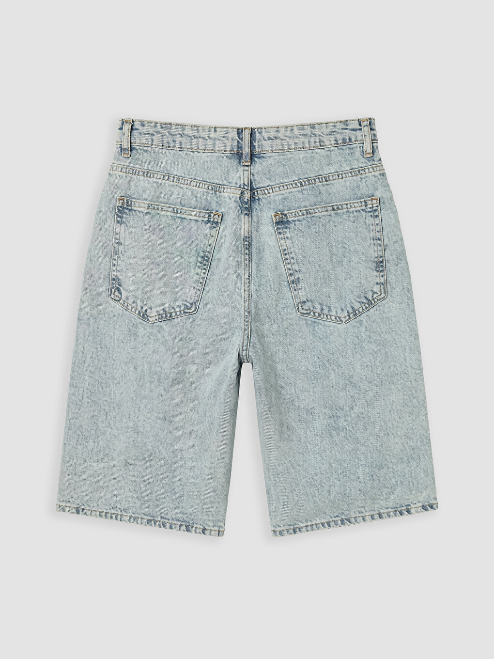 İndigo Loose Fit Erkek Bermuda Jean Şort-2