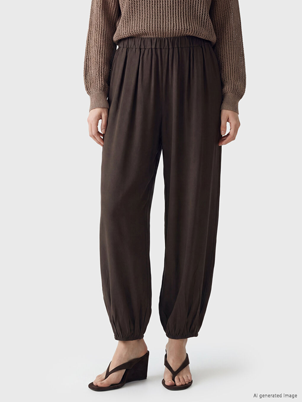 Elastic Waist Women's Jogger Trousers-2