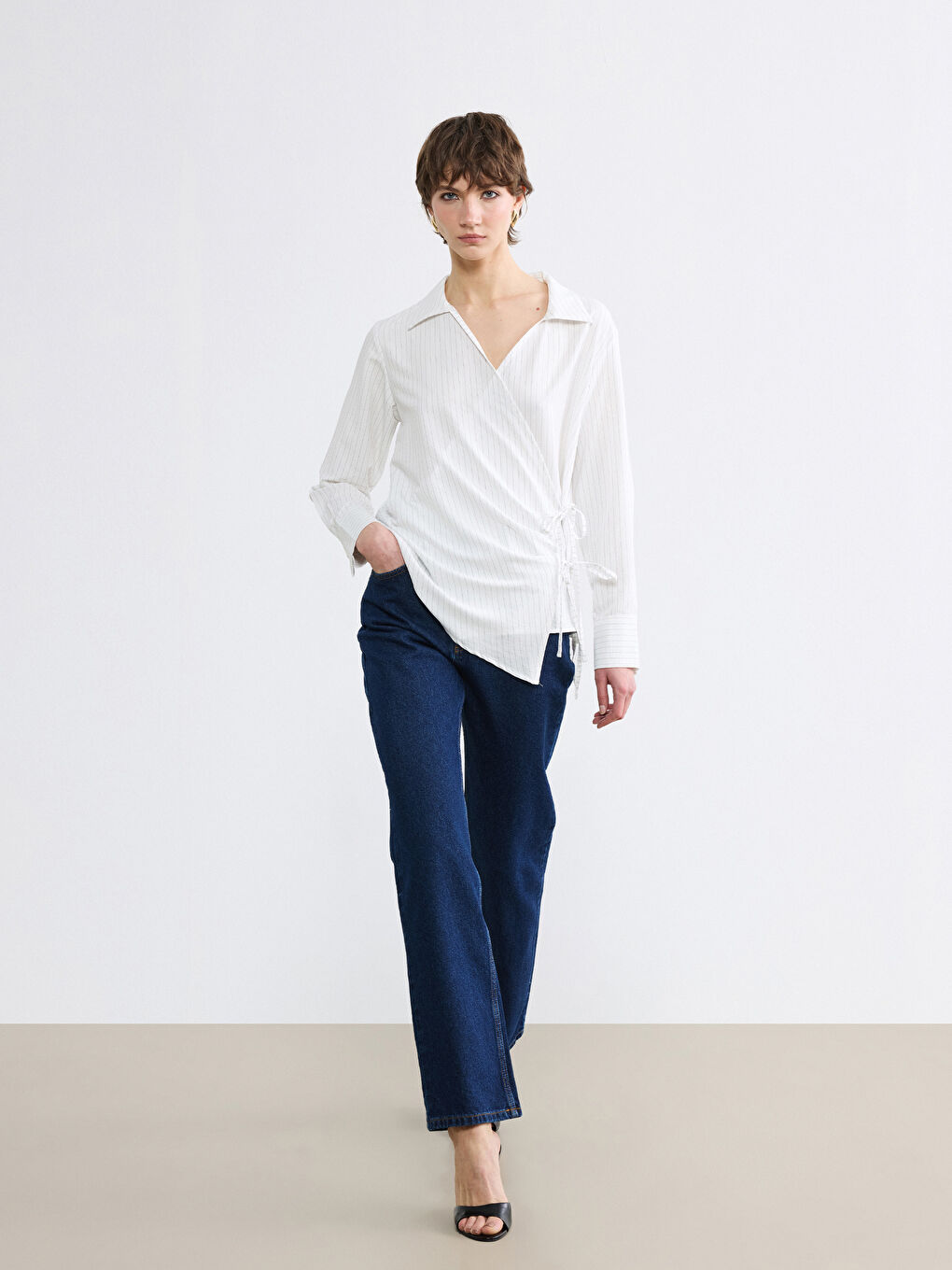 Lacivert Straight Fit Kadın Jean Pantolon