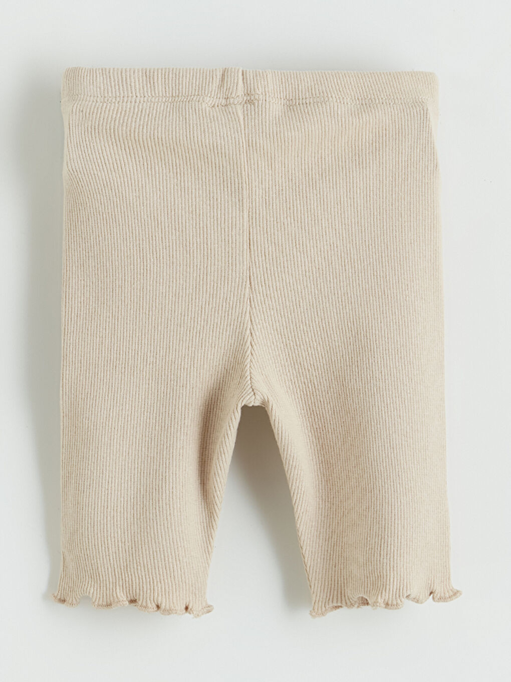 Bej Kız Bebek Triko Kısa Tayt-1