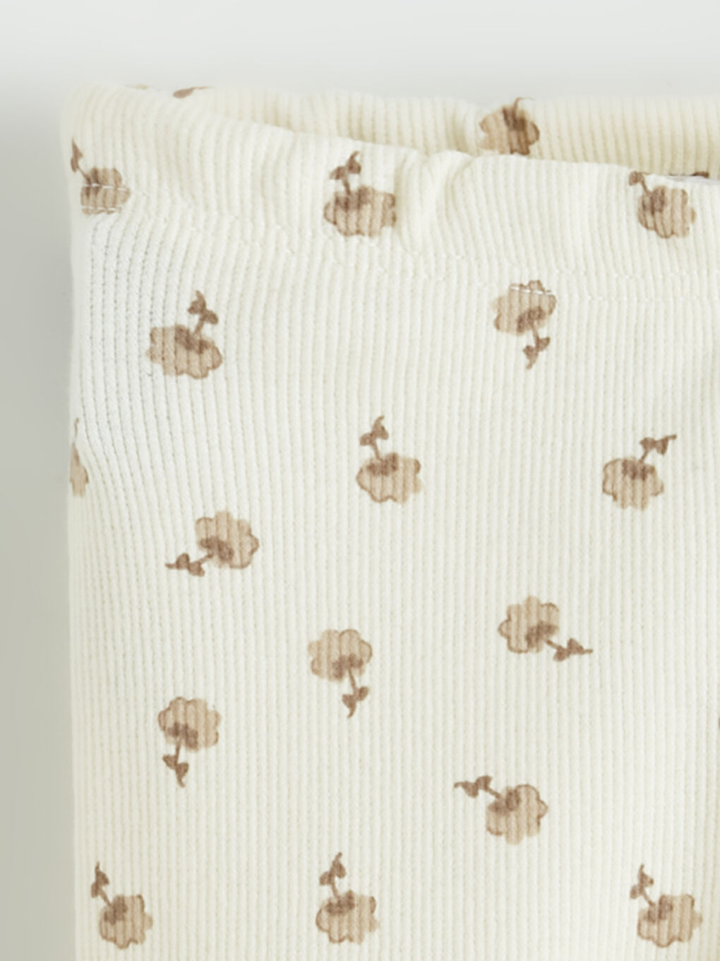 Ekru Fitilli Baskılı Kız Bebek Jogger Eşofman Altı-2