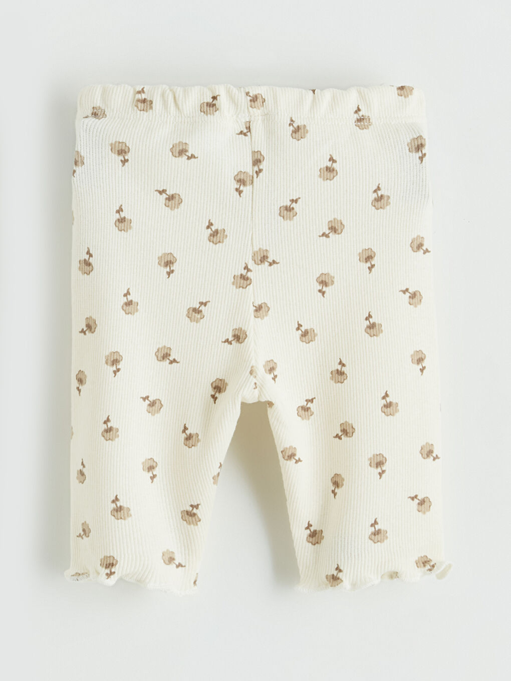 Ekru Slim Fit Kız Bebek Şort Takım 2'li-3