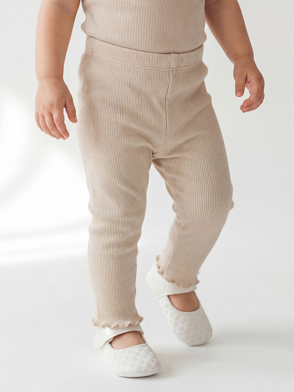 Ribbed Baby Girls' Short Leggings 2 Pack-3