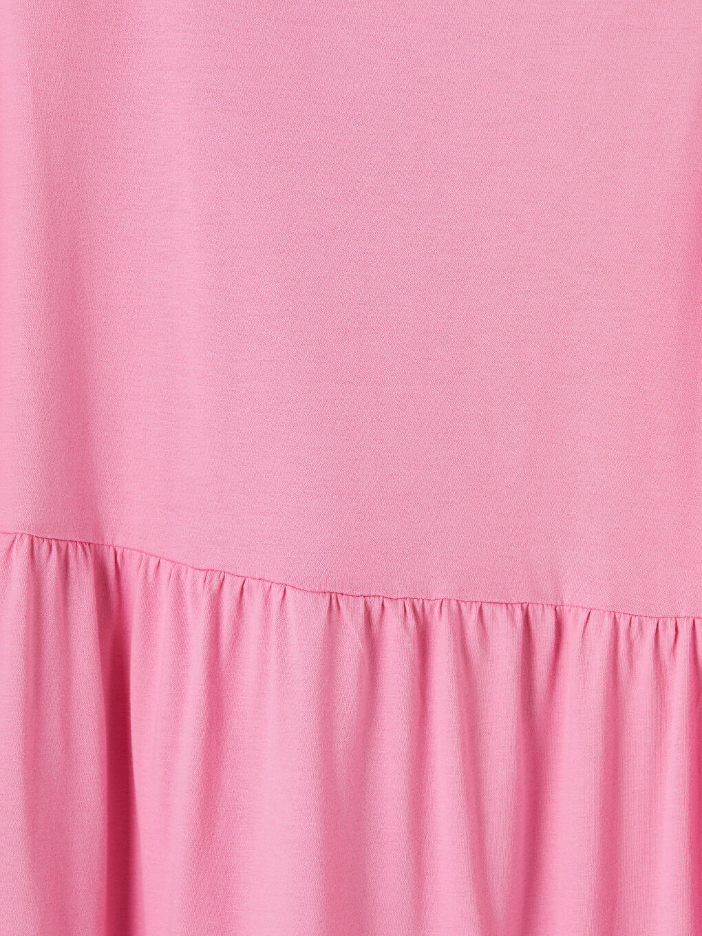 Pembe Bisiklet Yaka Katkat Elbise-2