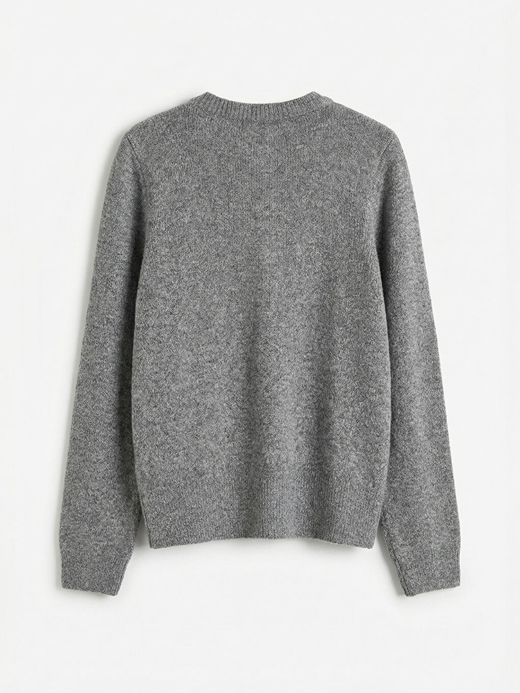 Gri Bisiklet Yaka Kadın Triko Hırka-5