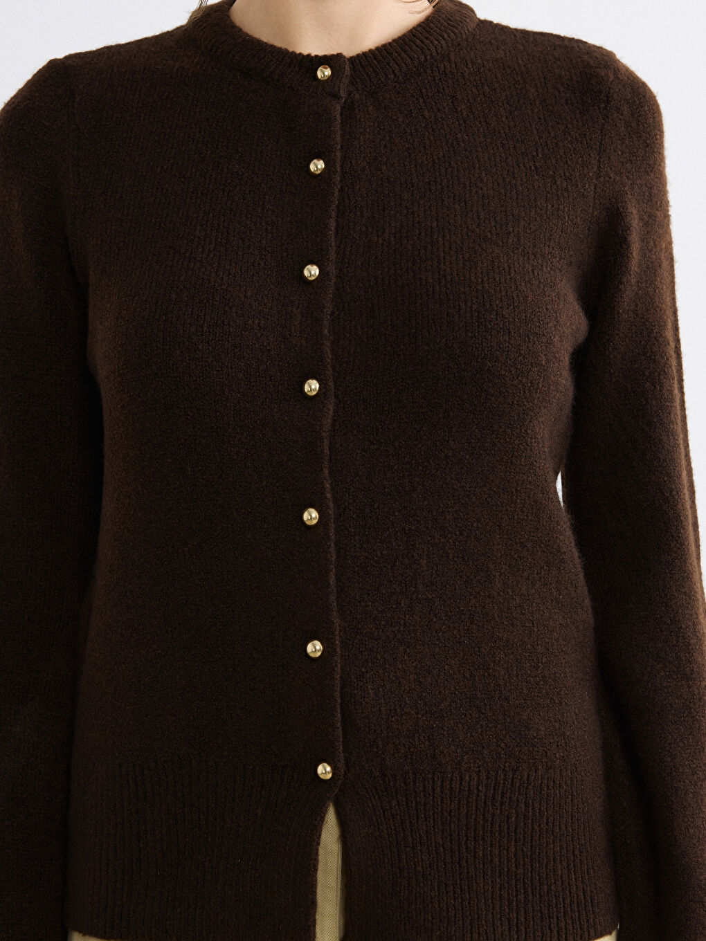 Women's Crewneck Knit Cardigan-2