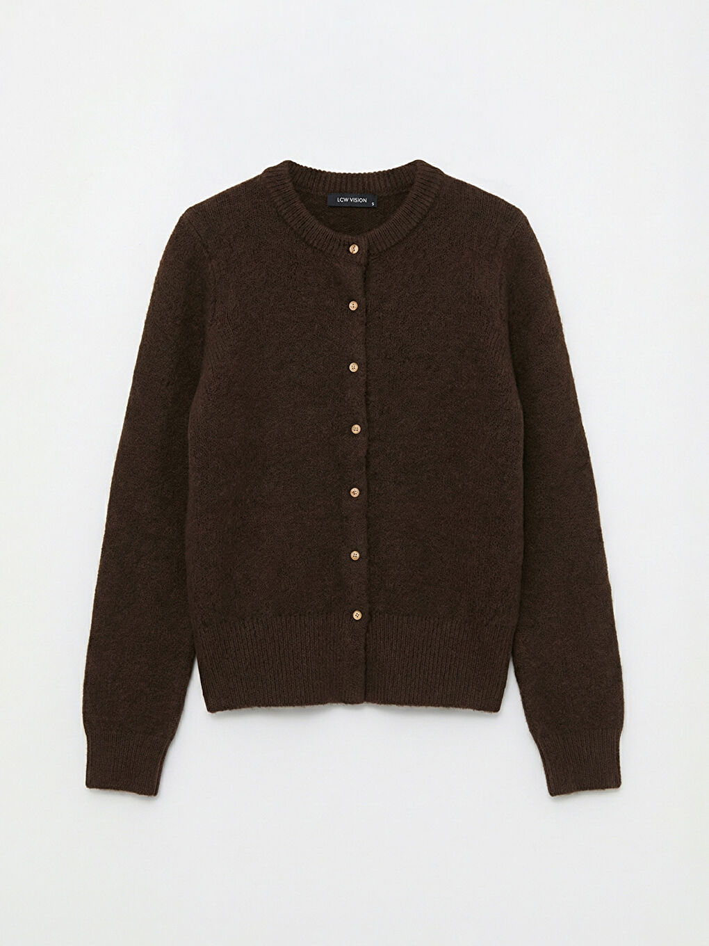 Kahverengi Bisiklet Yaka Kadın Triko Hırka