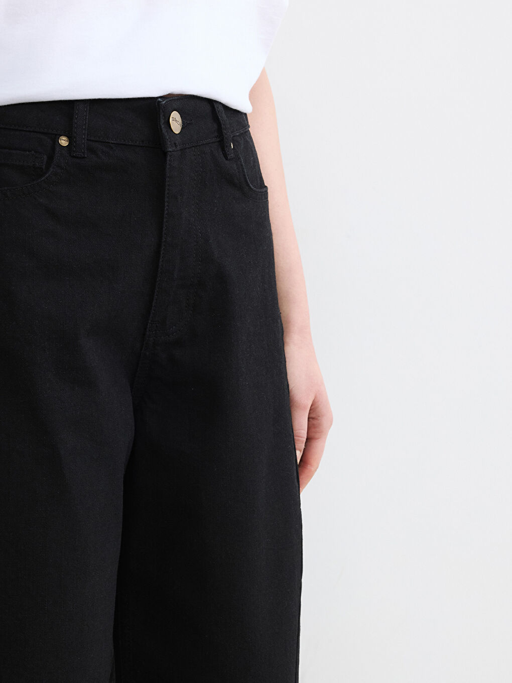 Siyah Balloon Fit Kadın Jean Pantolon-2