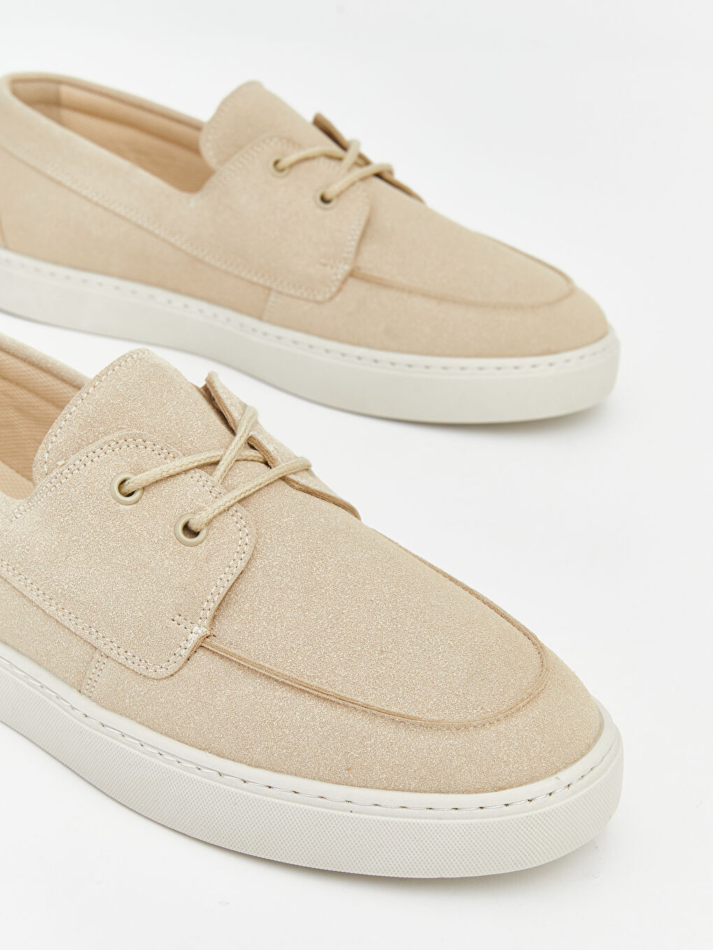 Bej Süet Görünümlü Bağcıklı Erkek Klasik Ayakkabı-2