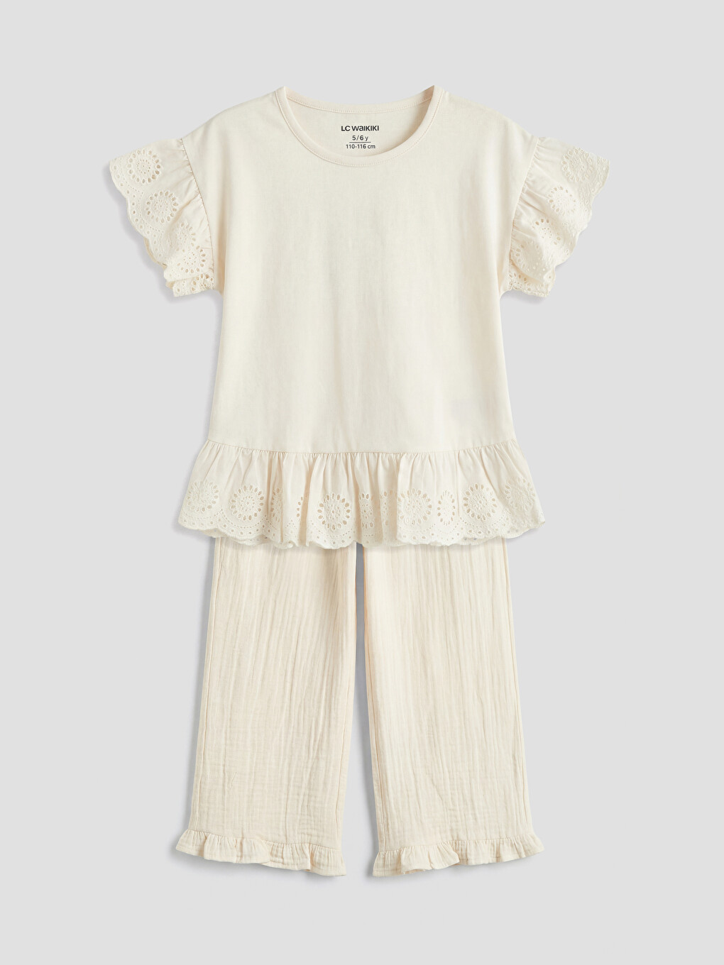 Embroidered Detailed Girls' Set