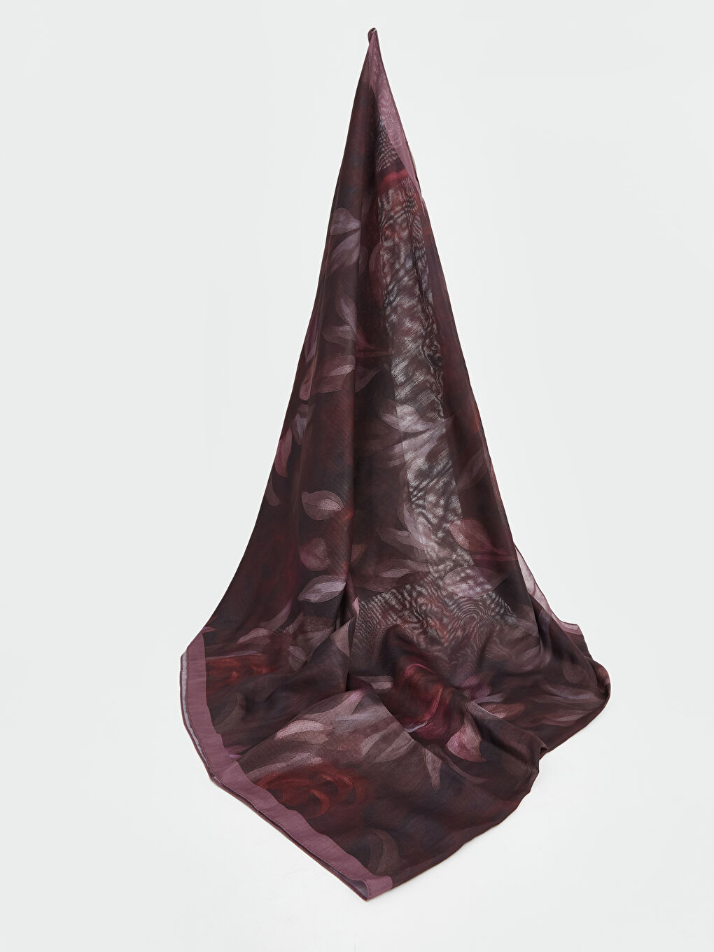 Mürdüm Desenli Kadın Şal