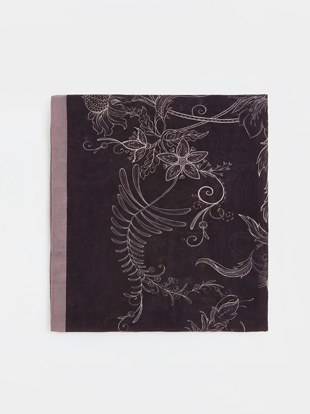 Mürdüm Desenli Kadın Şal-1