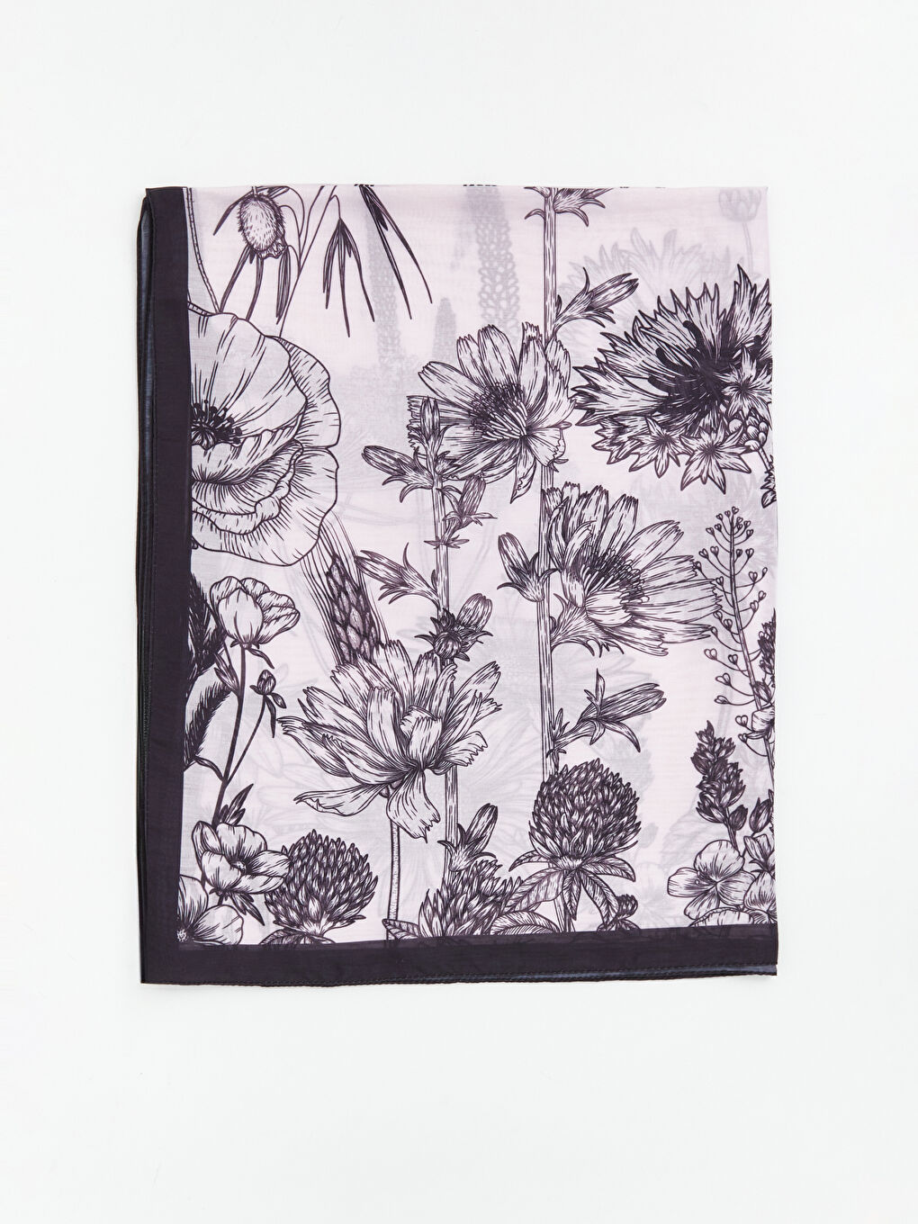 Siyah Desenli Kadın Şal-1