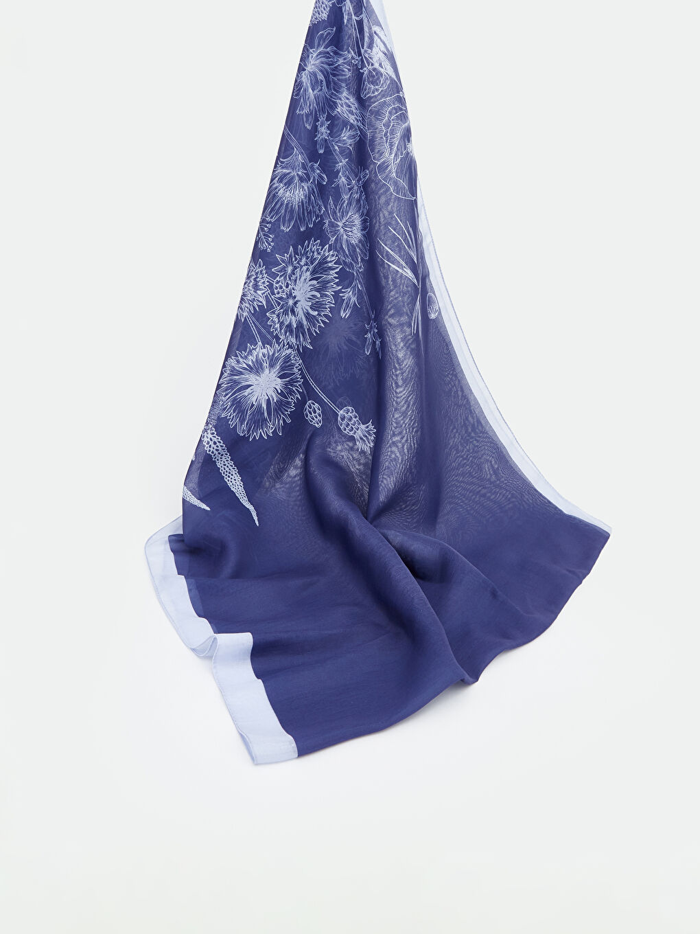 Lacivert Desenli Kadın Şal