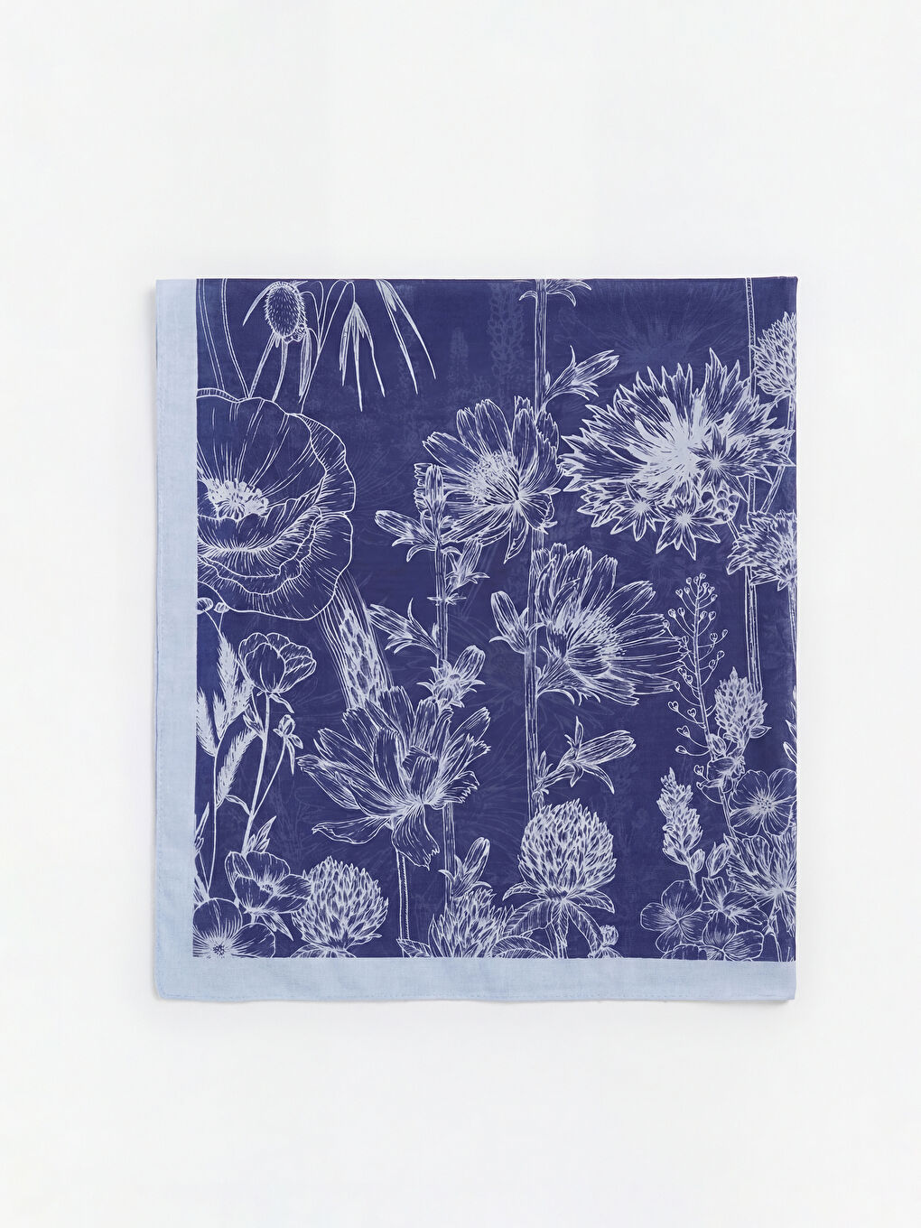 Lacivert Desenli Kadın Şal-1