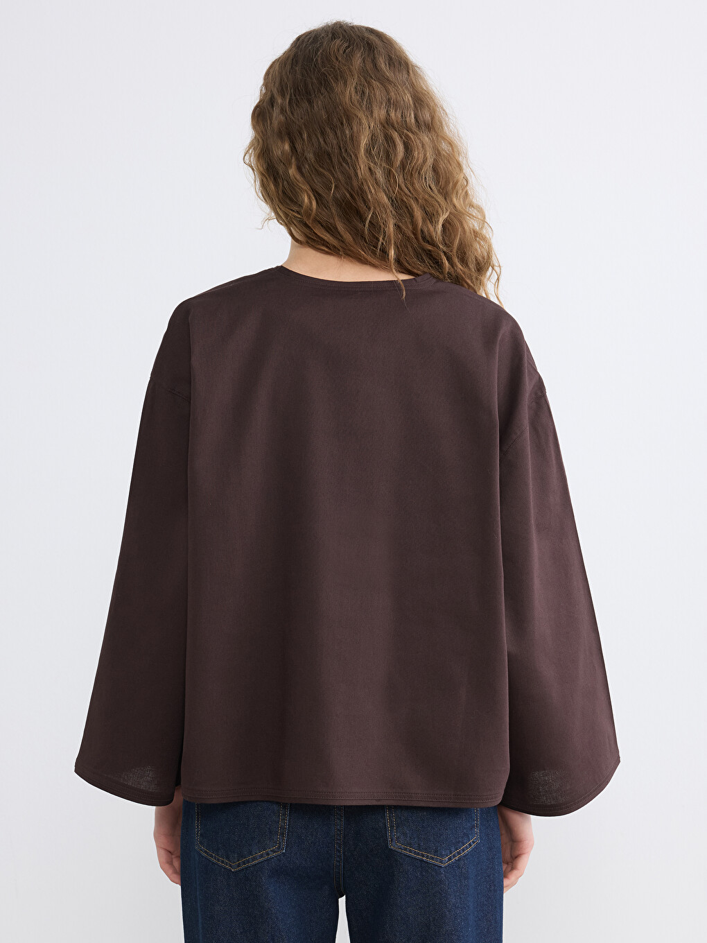 Tie-up Linen Blend Oversize Women's Kimono-3