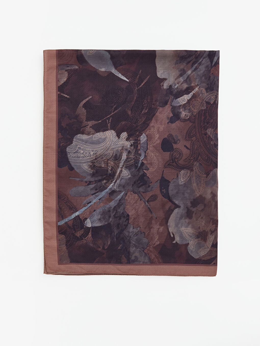 Mürdüm Desenli Kadın Şal-1