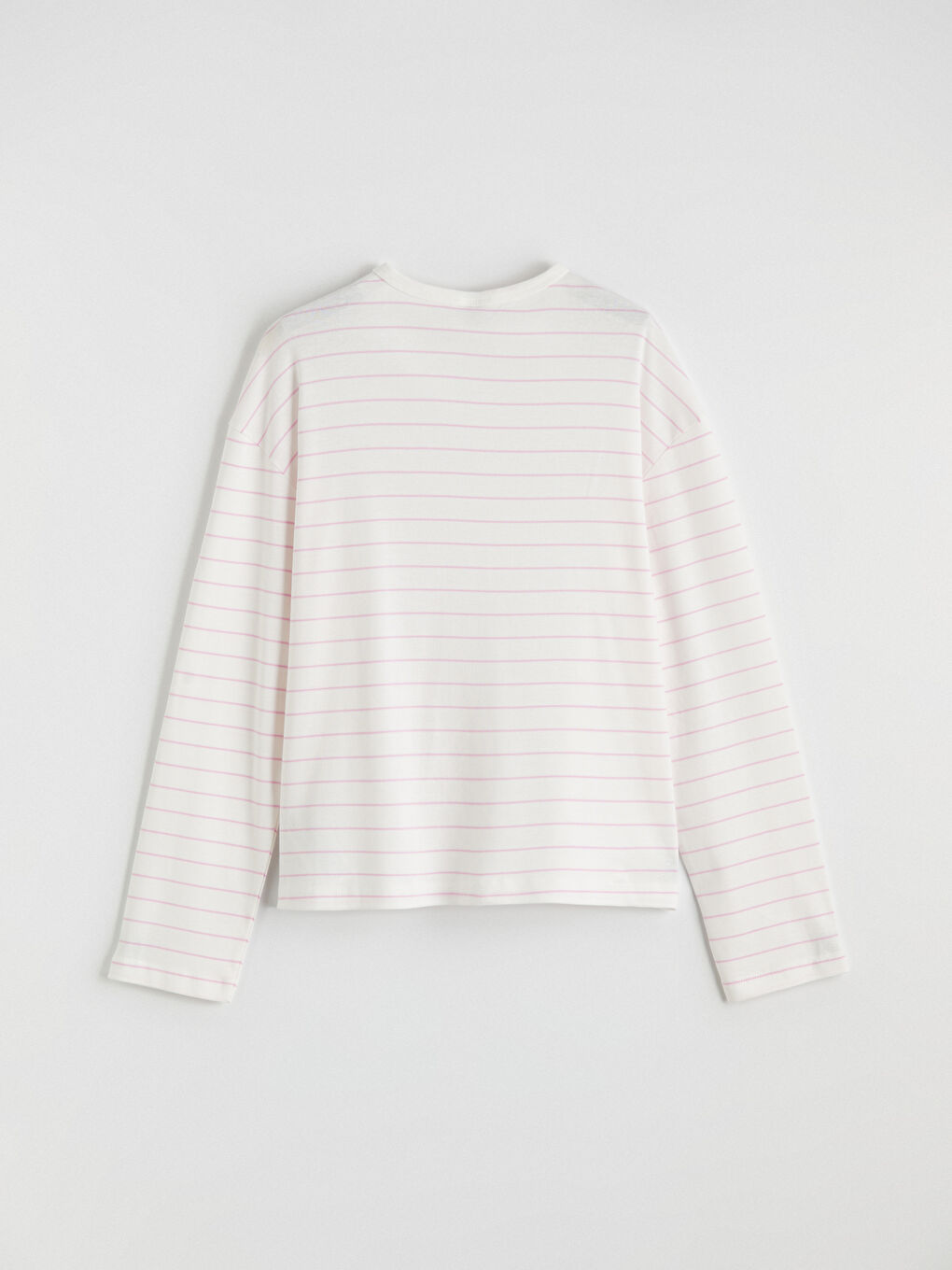 Pembe Bisiklet Yaka Çizgili Kız Çocuk Tişört-2