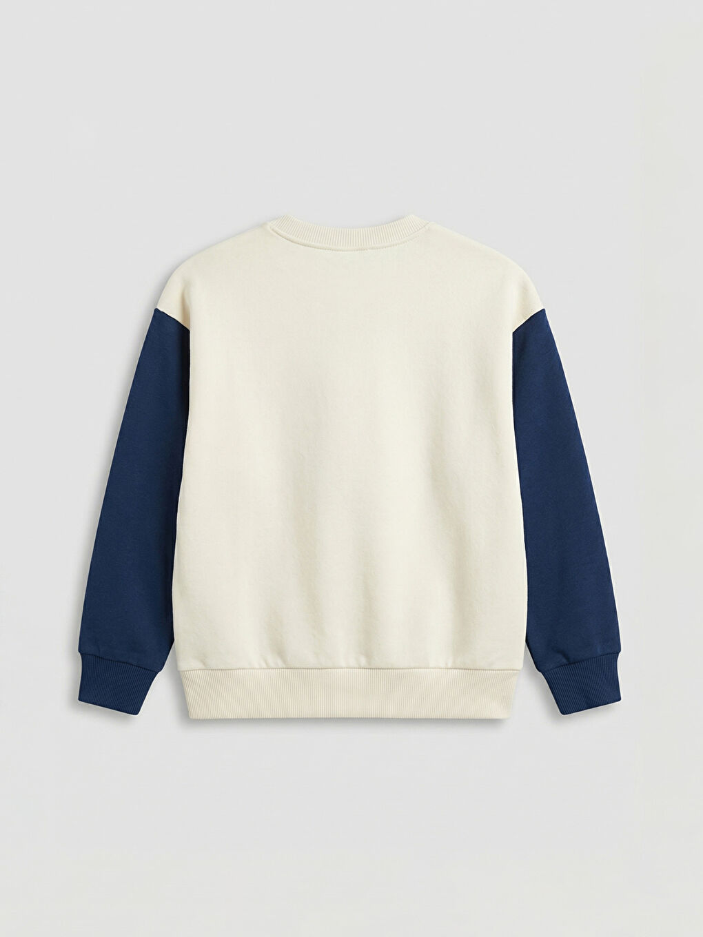 Bej Bisiklet Yaka Baskılı Erkek Çocuk Sweatshirt-1
