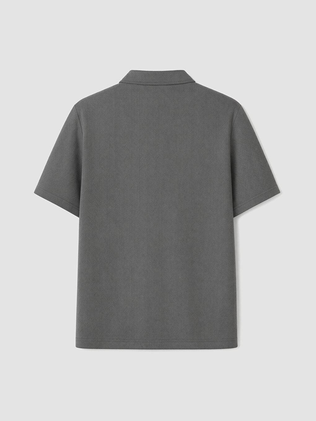 Antrasit Polo Yaka Desenli Standart Fit Erkek Tişört-1