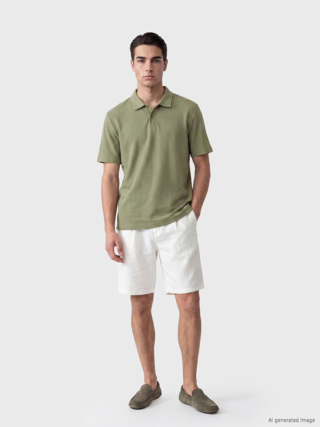 Polo Collar Patterned Regular Fit Men's T-shirt-1