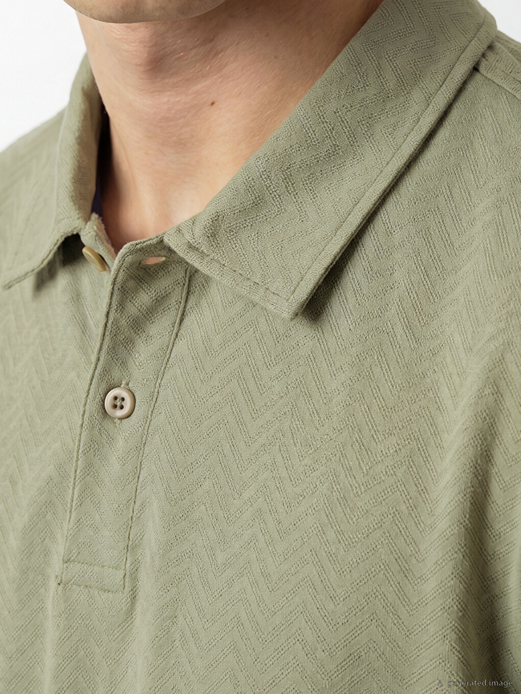 Polo Collar Patterned Regular Fit Men's T-shirt-2