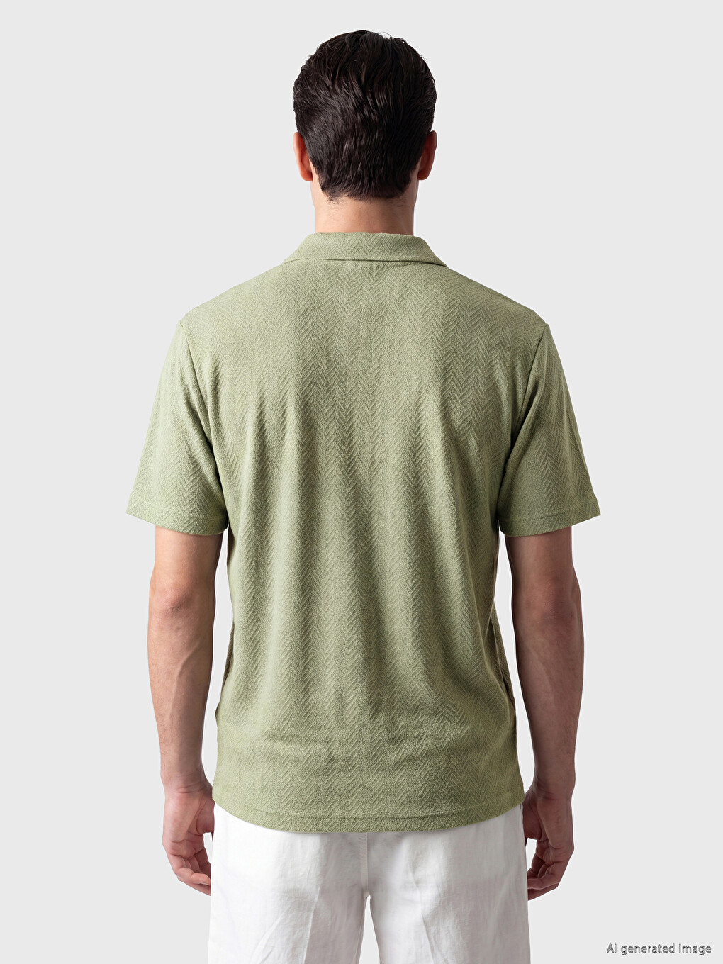 Polo Collar Patterned Regular Fit Men's T-shirt-3