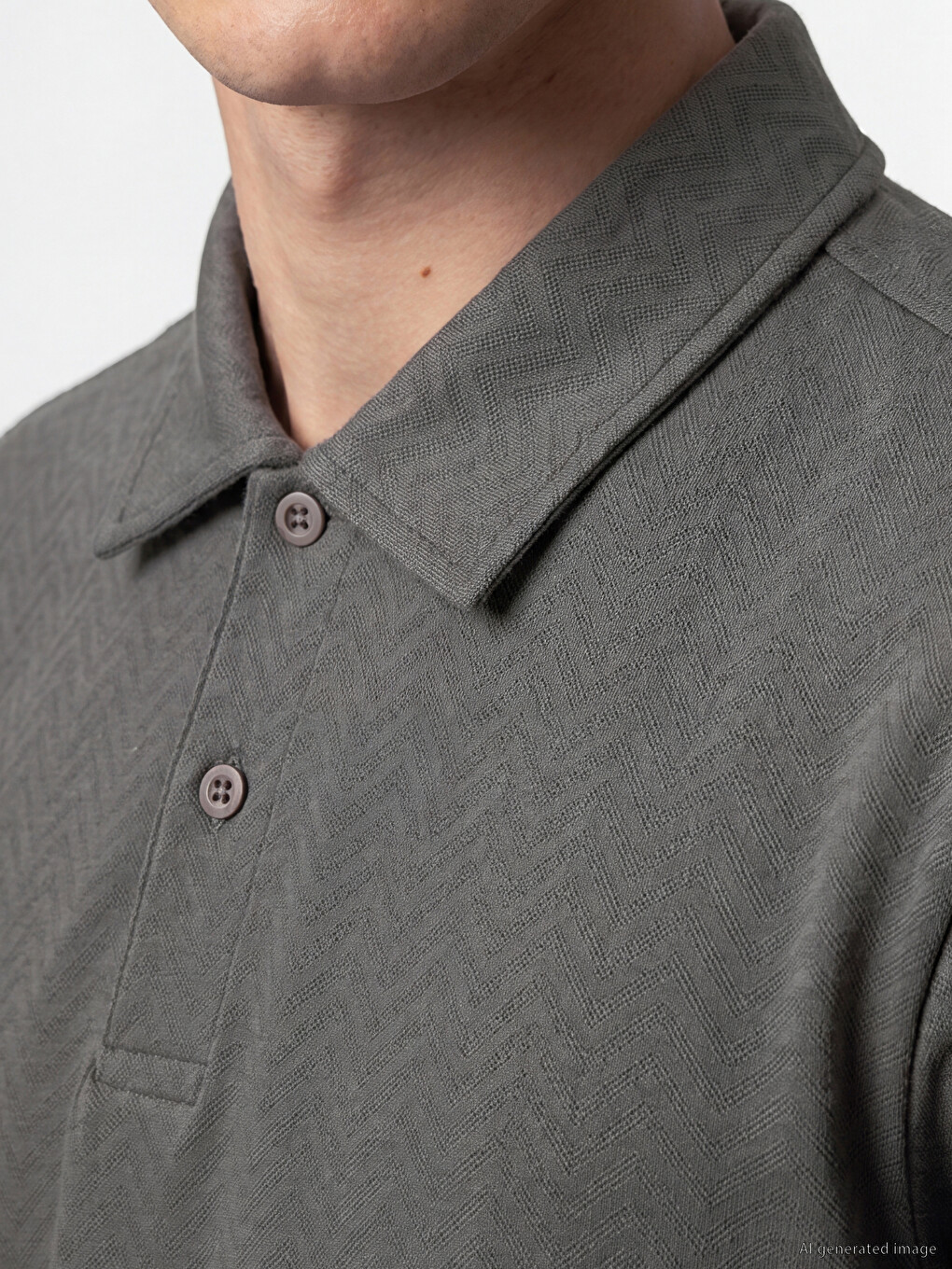 Polo Collar Patterned Regular Fit Men's T-shirt-2