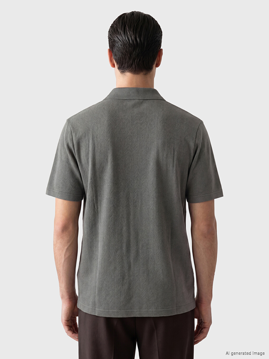 Polo Collar Patterned Regular Fit Men's T-shirt-3