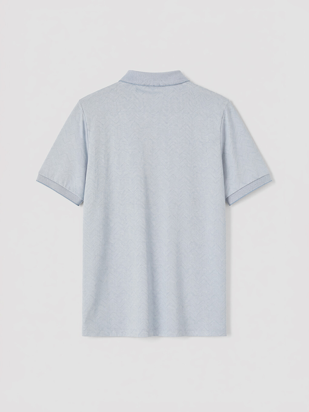 Gri Polo Yaka Dokulu Erkek Tişört-5