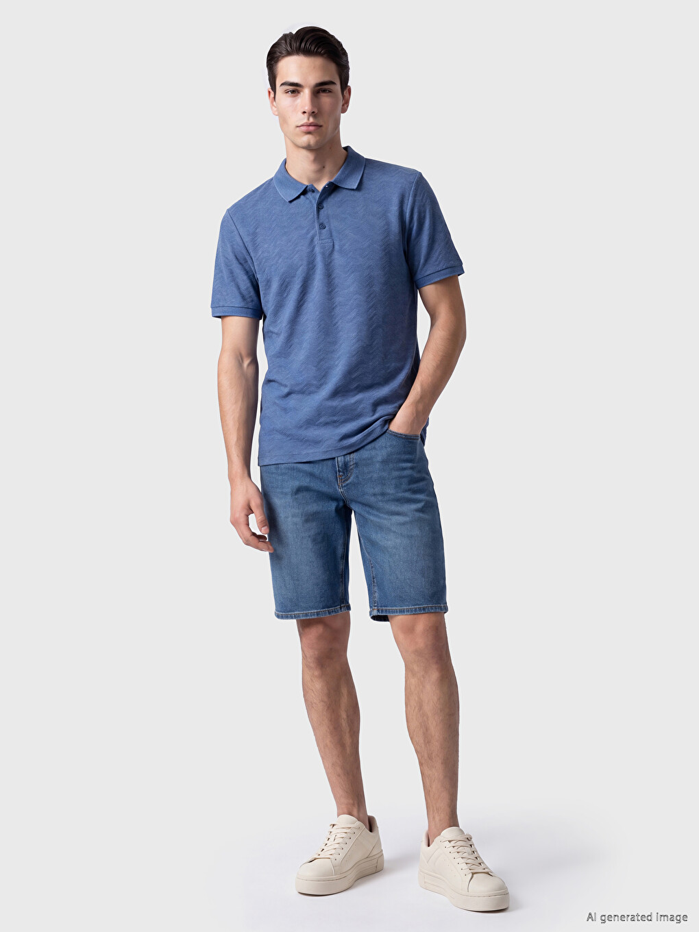 Polo Collar Structured Men's T-shirt-1