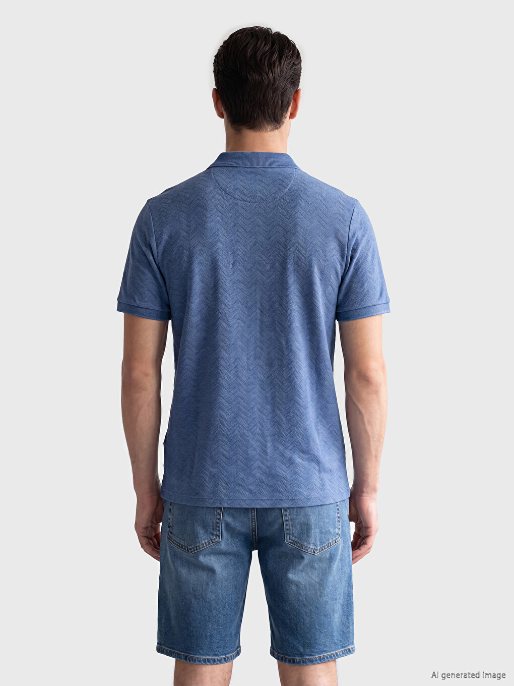 Polo Collar Structured Men's T-shirt-2