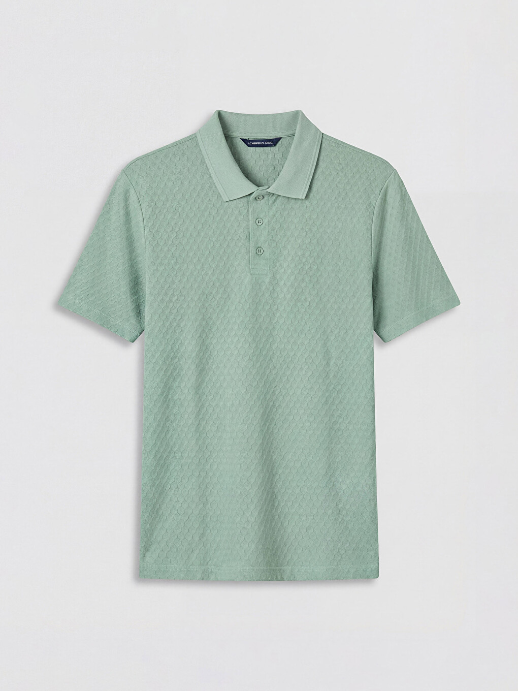 Polo Collar Patterned Men's T-Shirt-3